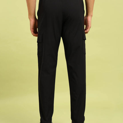 Men’s Solid Relax Fit Sports Cargo Trackpants with TS FLEXI Technology