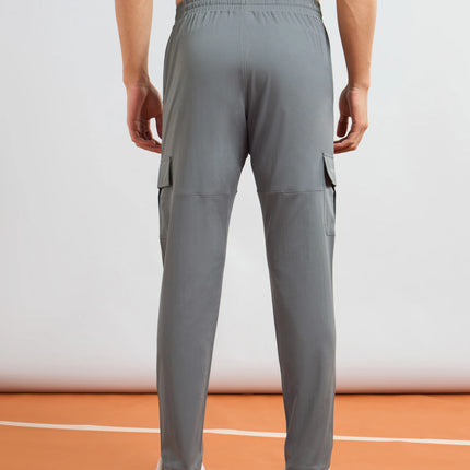 Men’s Solid Relax Fit Sports Cargo Trackpants with TS FLEXI Technology