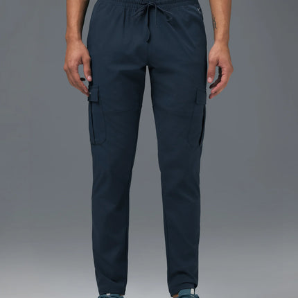 Men’s Solid Relax Fit Sports Cargo Trackpants with TS FLEXI Technology