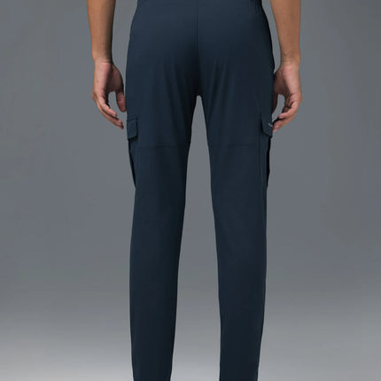 Men’s Solid Relax Fit Sports Cargo Trackpants with TS FLEXI Technology