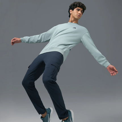 Men’s Solid Relax Fit Sports Cargo Trackpants with TS FLEXI Technology