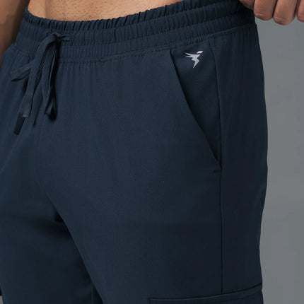 Men’s Solid Relax Fit Sports Cargo Trackpants with TS FLEXI Technology