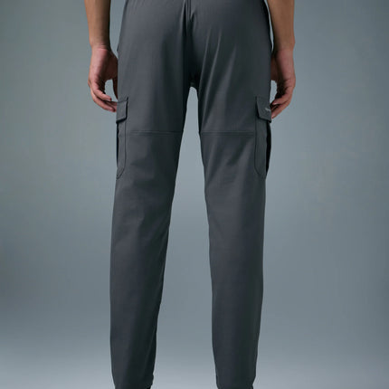 Men’s Solid Relax Fit Sports Cargo Trackpants with TS FLEXI Technology