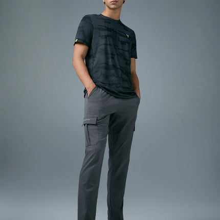 Men’s Solid Relax Fit Sports Cargo Trackpants with TS FLEXI Technology