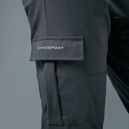 Men’s Solid Relax Fit Sports Cargo Trackpants with TS FLEXI Technology