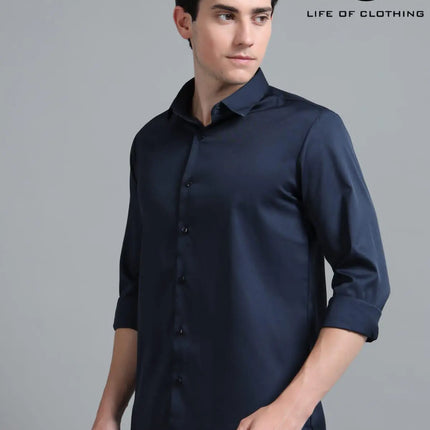 Men’s Satin Korean Lycra Comfort Fit Full Sleeve Shirt | Life of Clothing
