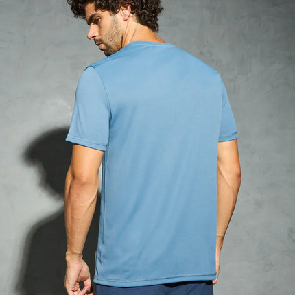 Men’s Solid Slim Fit Crew Neck T-Shirt with Advanced TECHNO COOL+ Fabric