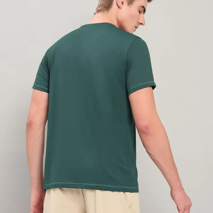 Men’s Solid Slim Fit Crew Neck T-Shirt with Advanced TECHNO COOL+ Fabric
