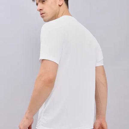 Men’s Solid Slim Fit Crew Neck T-Shirt with Advanced TECHNO COOL+ Fabric