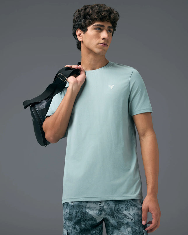 Men’s Solid Slim Fit Crew Neck T-Shirt with COTFLEX Innovation