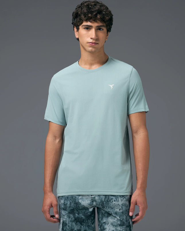 Men’s Solid Slim Fit Crew Neck T-Shirt with COTFLEX Innovation