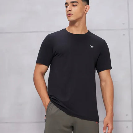 Men’s Solid Slim Fit Crew Neck T-Shirt with COTFLEX Innovation