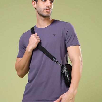 Men’s Solid Slim Fit Crew Neck T-Shirt with COTFLEX Innovation