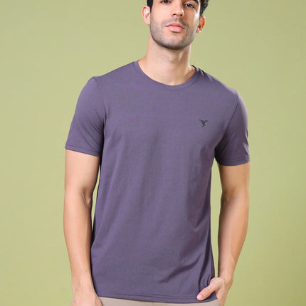 Men’s Solid Slim Fit Crew Neck T-Shirt with COTFLEX Innovation