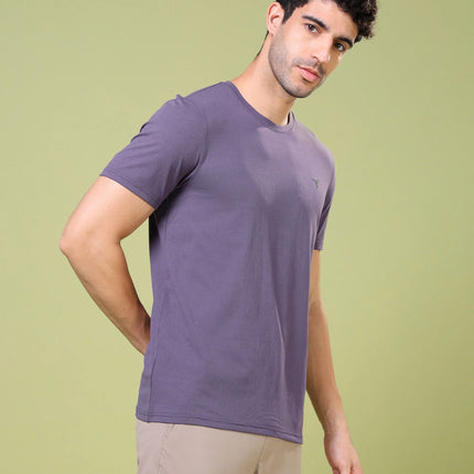 Men’s Solid Slim Fit Crew Neck T-Shirt with COTFLEX Innovation