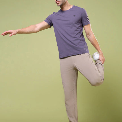 Men’s Solid Slim Fit Crew Neck T-Shirt with COTFLEX Innovation