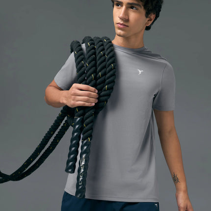 Men’s Solid Slim Fit Crew Neck T-Shirt with COTFLEX Innovation