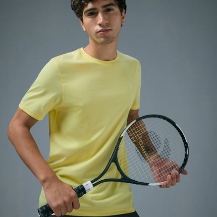 Men’s Solid Slim Fit Crew Neck T-Shirt with COTFLEX Innovation