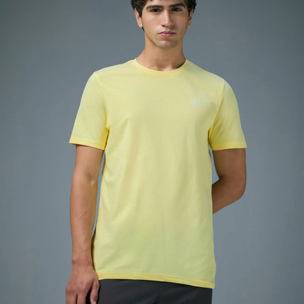 Men’s Solid Slim Fit Crew Neck T-Shirt with COTFLEX Innovation