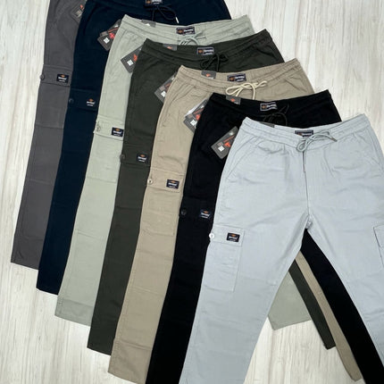 Premium Broken Slub Cargo Pants – Comfortable Stretch Fabric - Ankle Fit