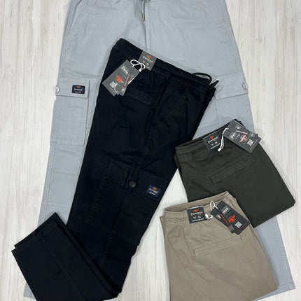 Premium Broken Slub Cargo Pants – Comfortable Stretch Fabric - Ankle Fit