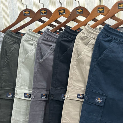 Premium Broken Slub Cargo Pants – Comfortable Stretch Fabric - Ankle Fit