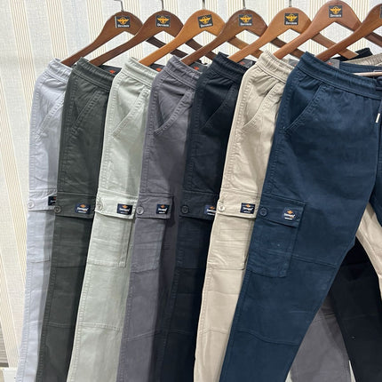 Premium Broken Slub Cargo Pants – Comfortable Stretch Fabric - Ankle Fit