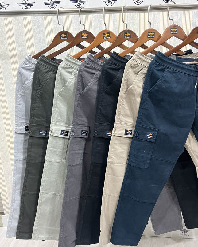 Premium Broken Slub Cargo Pants – Comfortable Stretch Fabric - Ankle Fit